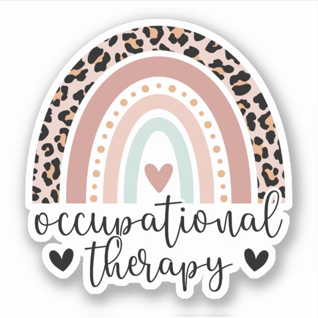 Cute Occupational Therapy OT Leopard Rainbow (Front)