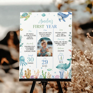 Cute Ocean Animal Under the Sea Birthday Milestone Poster