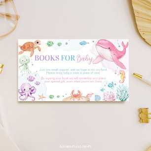 Cute Ocean Animals Baby Shower Books For Baby Enclosure Card