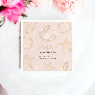Cute ocean beach little pearl baby shower  napkin