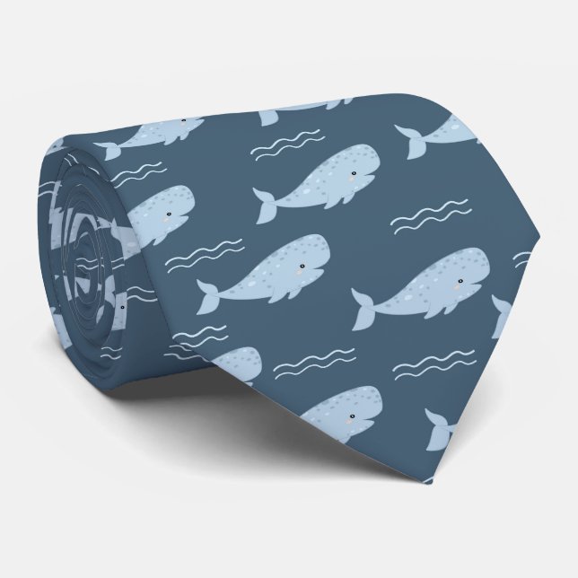 Cute Ocean Creatures Sea Life Neck Tie (Rolled)