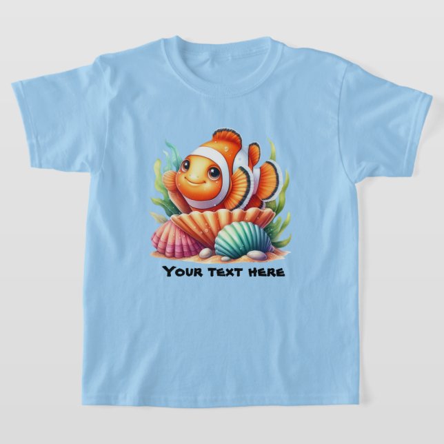 Cute ocean fish customisable  T-Shirt (Laydown)