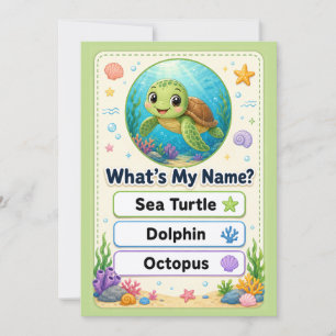 cute ocean flashcard thank you card