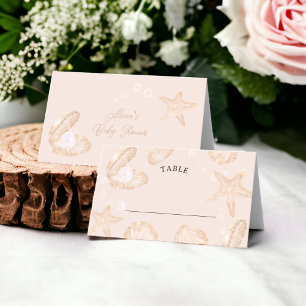 Cute ocean little pearl baby shower table place card