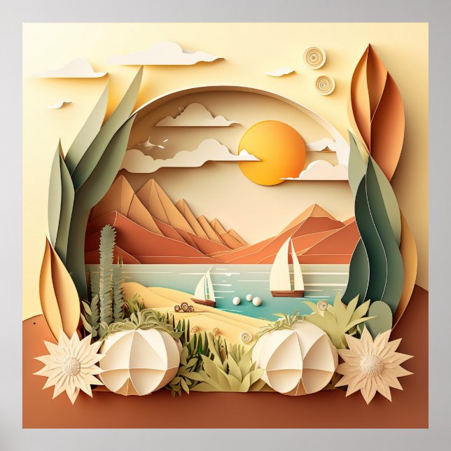 cute ocean lovers 3D look  Poster (Front)