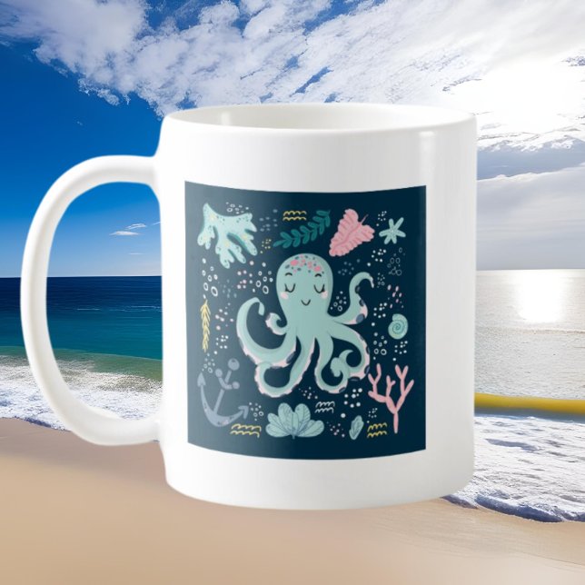 cute ocean octopus lovers coffee mug (Creator Uploaded)