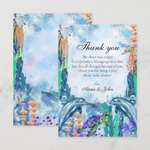 Cute Ocean Sea Animals Thank You Card