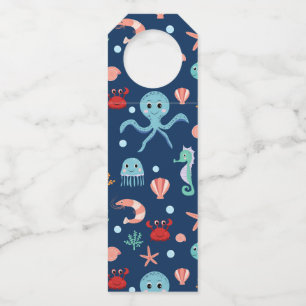 Cute Ocean Sea Life Pattern Bottle Tag