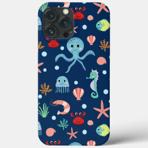 Cute Ocean Sea Life Pattern iPhone 13 Pro Max Case