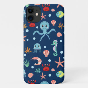 Cute Ocean Sea Life Pattern iPhone 11 Case