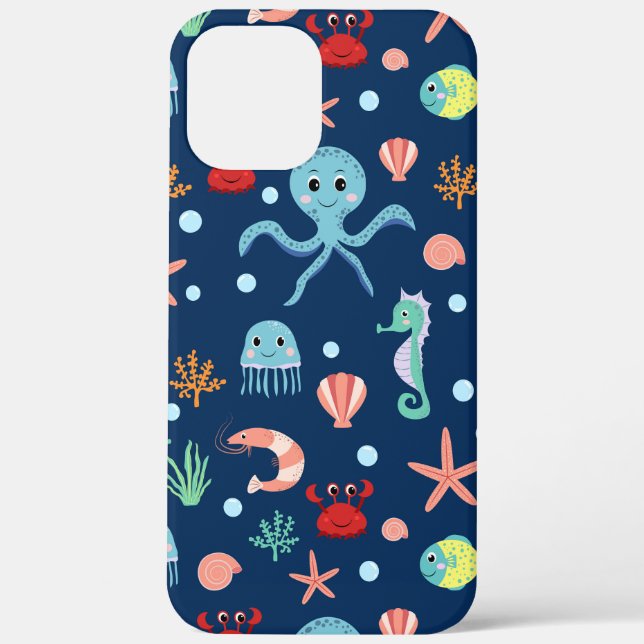 Cute Ocean Sea Life Pattern Case-Mate iPhone Case (Back)