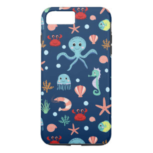 Cute Ocean Sea Life Pattern iPhone 8 Plus/7 Plus Case