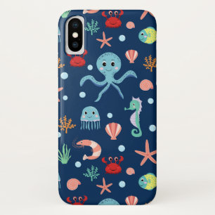 Cute Ocean Sea Life Pattern iPhone X Case