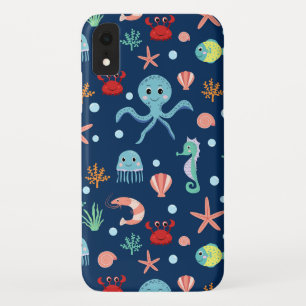 Cute Ocean Sea Life Pattern iPhone XR Case