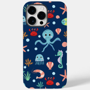 Cute Ocean Sea Life Pattern Case-Mate iPhone 14 Pro Max Case