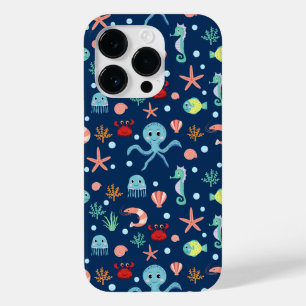 Cute Ocean Sea Life Pattern Case-Mate iPhone 14 Pro Case