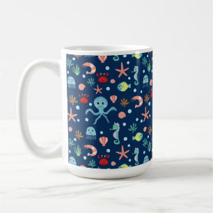 Cute Ocean Sea Life Pattern Coffee Mug