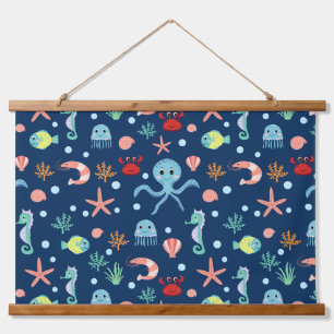 Cute Ocean Sea Life Pattern Hanging Tapestry
