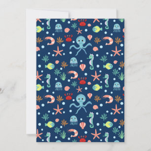 Cute Ocean Sea Life Pattern Holiday Card