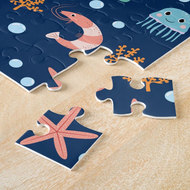 Cute Ocean Sea Life Pattern Jigsaw Puzzle (Side)