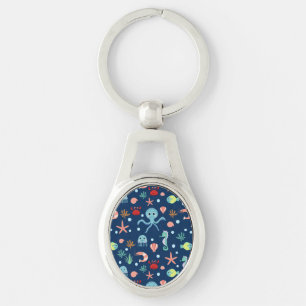Cute Ocean Sea Life Pattern Key Ring