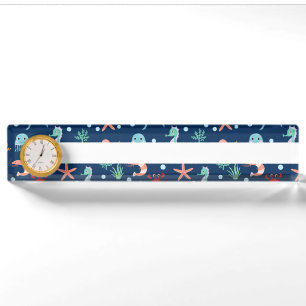 Cute Ocean Sea Life Pattern Nameplate