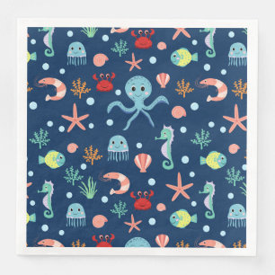 Cute Ocean Sea Life Pattern Napkin