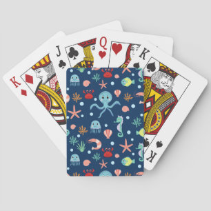 Cute Ocean Sea Life Pattern Playing Cards