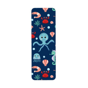Cute Ocean Sea Life Pattern Return Address Label