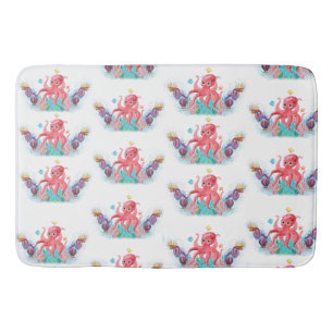 Cute Ocean Sea Octopus colourful  Bath Mat