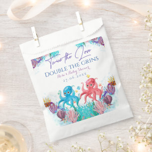Cute Ocean Sea Twin Octopus Baby Shower Party Favour Bag