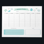 Cute Ocean Weekly Planner Notepad<br><div class="desc">This weekly planner has space to write your to-dos from Monday to Friday,  and a place to write down your weekly goals and notes. It features a cute ocean-themed design. You can also use this as a shopping list or for school!</div>