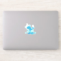 Cute Ocean Whale Die Cut Sticker – Calm Vibes