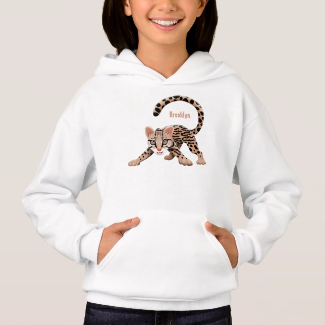Cute ocelot cartoon illustration (Front)