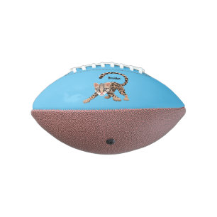 Cute ocelot cartoon illustration football