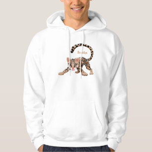 Cute ocelot cartoon illustration hoodie