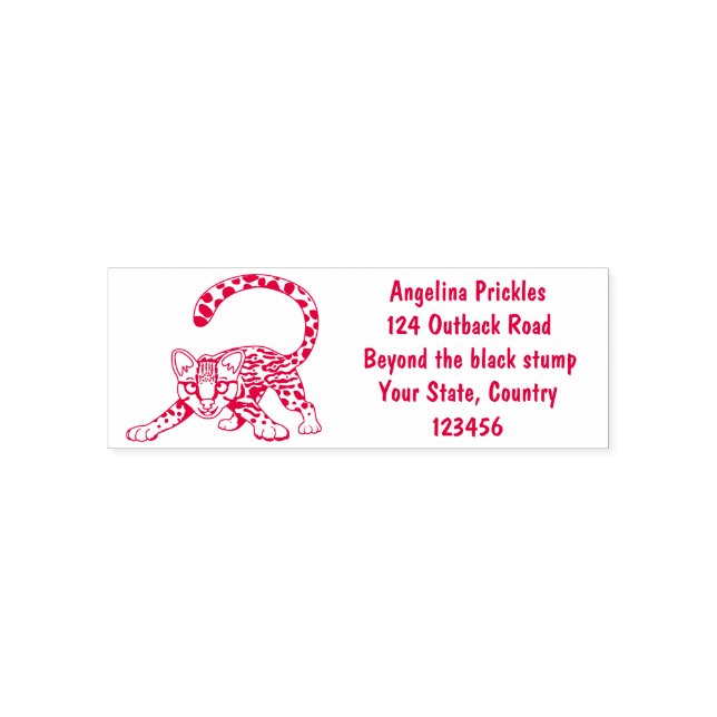 Cute ocelot cartoon illustration self-inking stamp (Design)