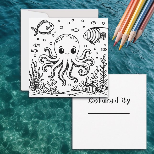 Cute Octopus and Fish | Kid's Colouring Page (Creator Uploaded)