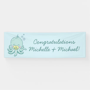 Cute Octopus Baby Shower Kawaii Banner