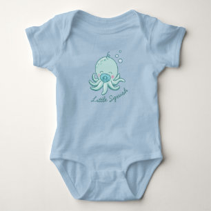 Cute Octopus Baby Shower Kawaii Blue Boy Bodysuit