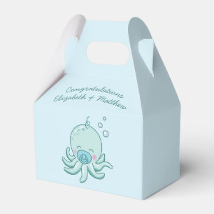 Cute Octopus Baby Shower Kawaii Blue Boy Favour Box