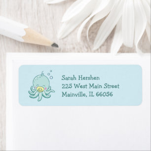 Cute Octopus Baby Shower Kawaii Return Address Label