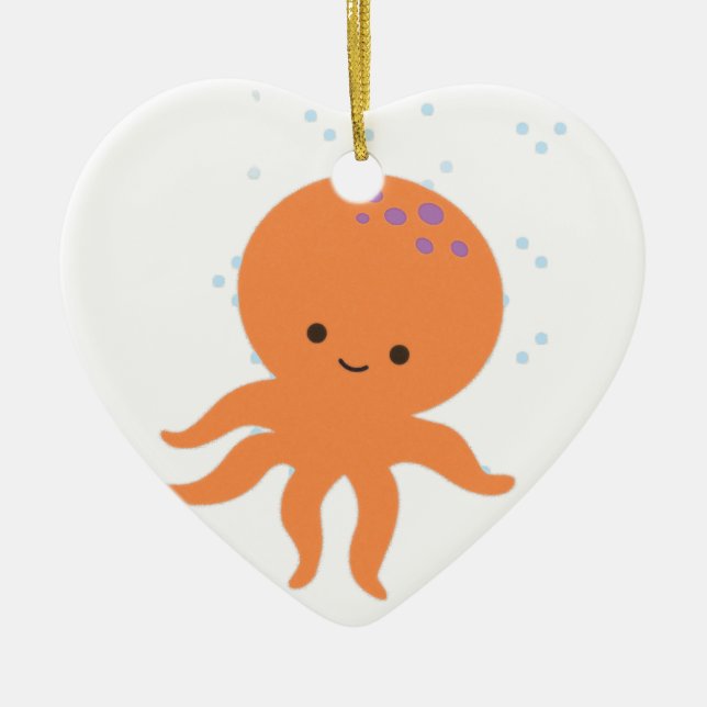 Cute Octopus Cartoon Ceramic Tree Decoration (Front)