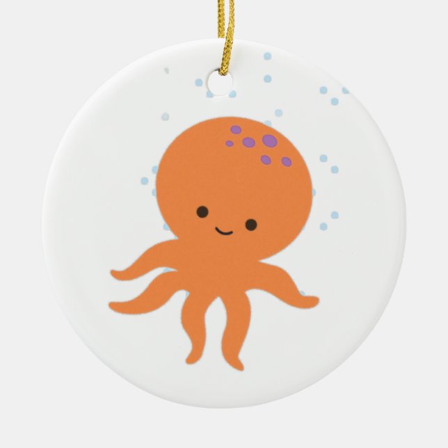 Cute Octopus Cartoon Ceramic Tree Decoration (Front)