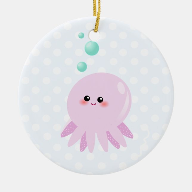 Cute octopus cartoon ceramic tree decoration (Front)