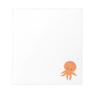 Cute Octopus Cartoon Custom Notepad