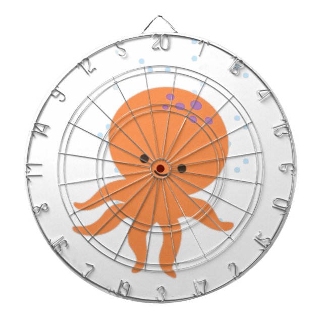 Cute Octopus Cartoon Dartboard (Front)