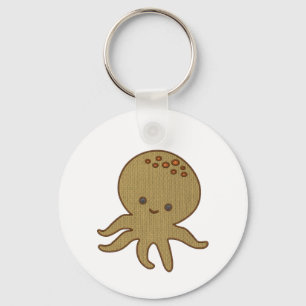 Cute Octopus Cartoon Embroidery Print Key Ring