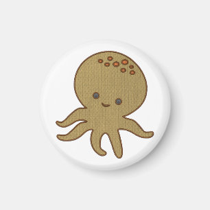 Cute Octopus Cartoon Embroidery Print Magnet