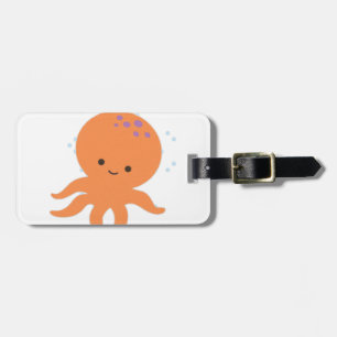 Cute Octopus Cartoon Luggage Tag